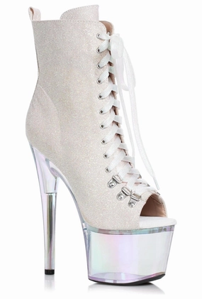 Ellie 709-AMY 7" Lace Up Bootie With Rainbow Tinted Platform