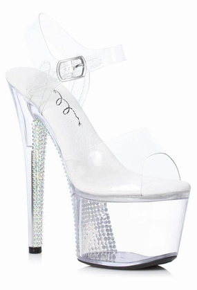 Ellie 709-VINE 7" Rhinestone Covered Platform Heel Sandal
