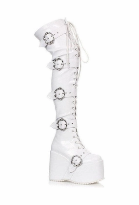 Ellie Shoes 500-KAMORA Chunky Platform Thigh High Stretch Boot w/Buckles