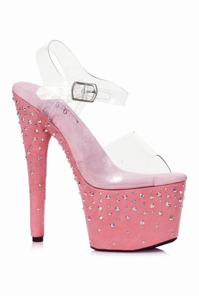 Ellie Shoes 709-ZEAL Stiletto with Rhinestone on Microfiber