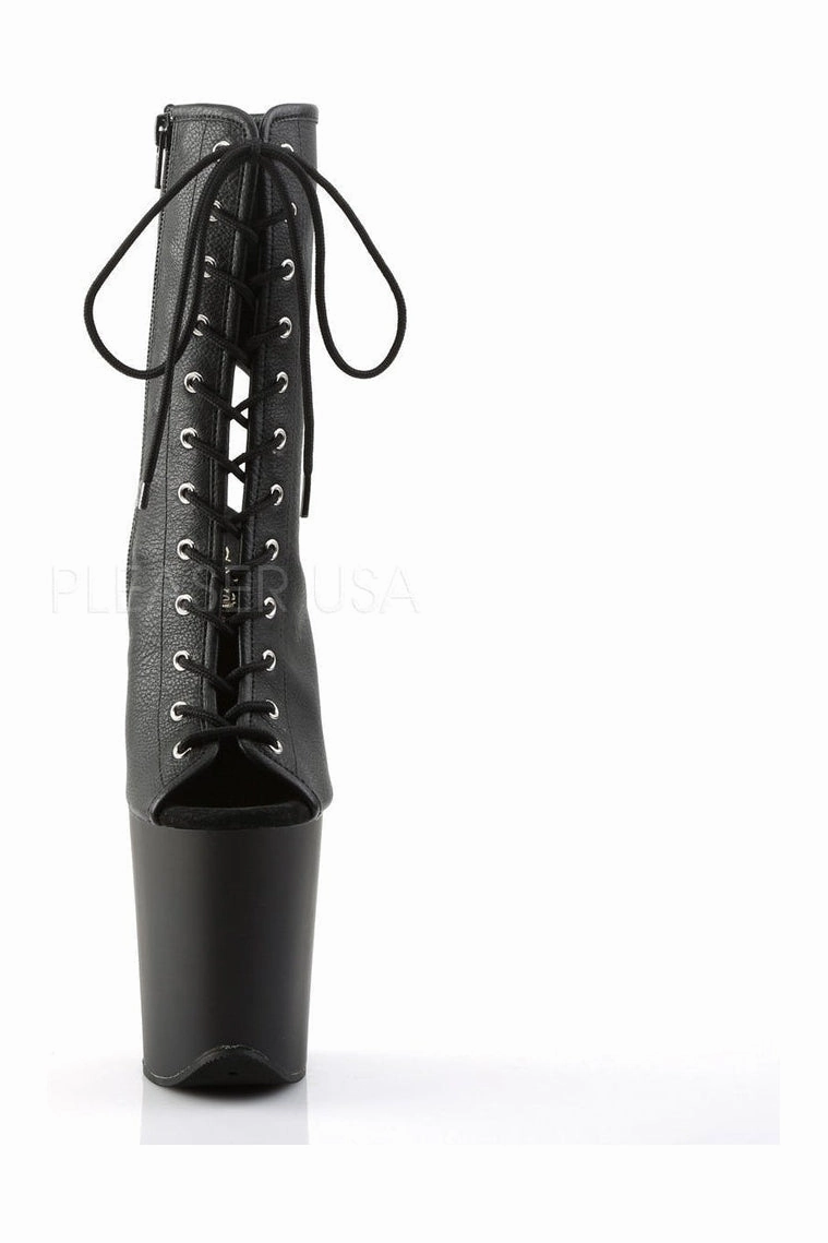 FLAMINGO-1016 Platform Boot  | Black Faux Leather
