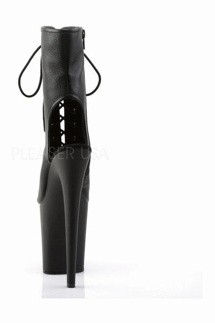 FLAMINGO-1016 Platform Boot  | Black Faux Leather