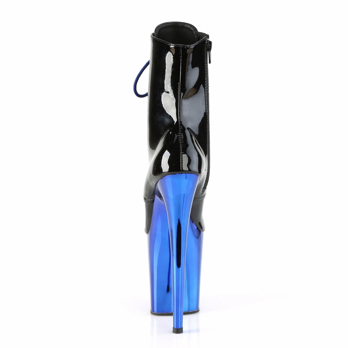 FLAMINGO-1020  Black Patent/Royal Blue Chrome