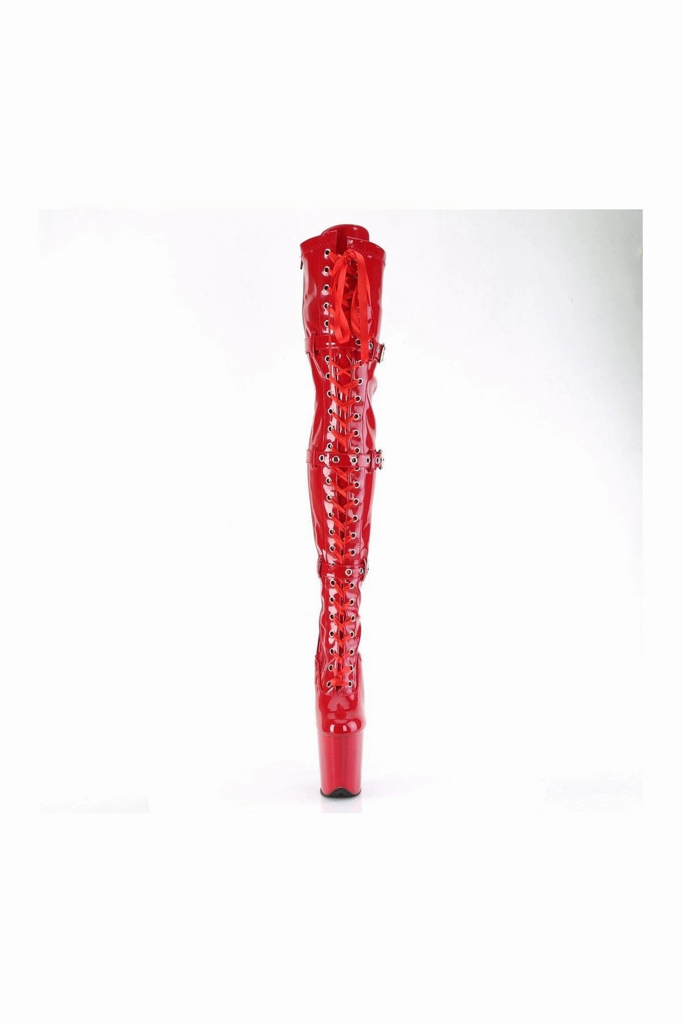 FLAMINGO-3028 Red Patent Thigh Boot