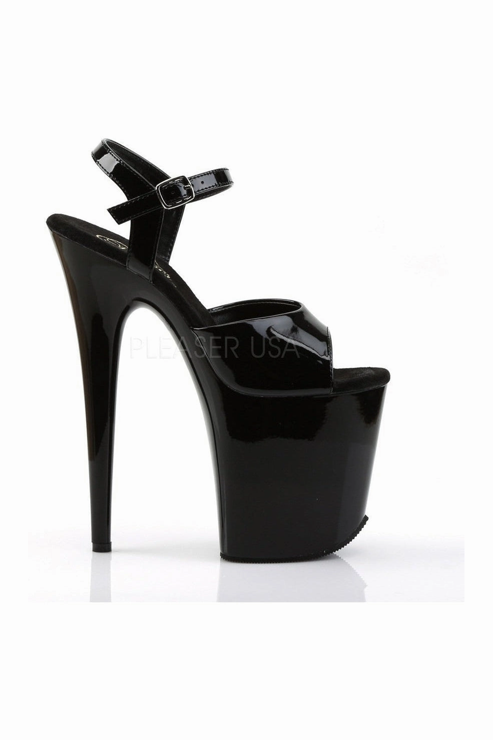 FLAMINGO-809 Platform Sandal  | Black Patent