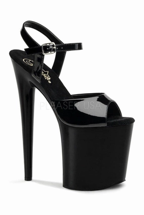 FLAMINGO-809 Platform Sandal  | Black Patent