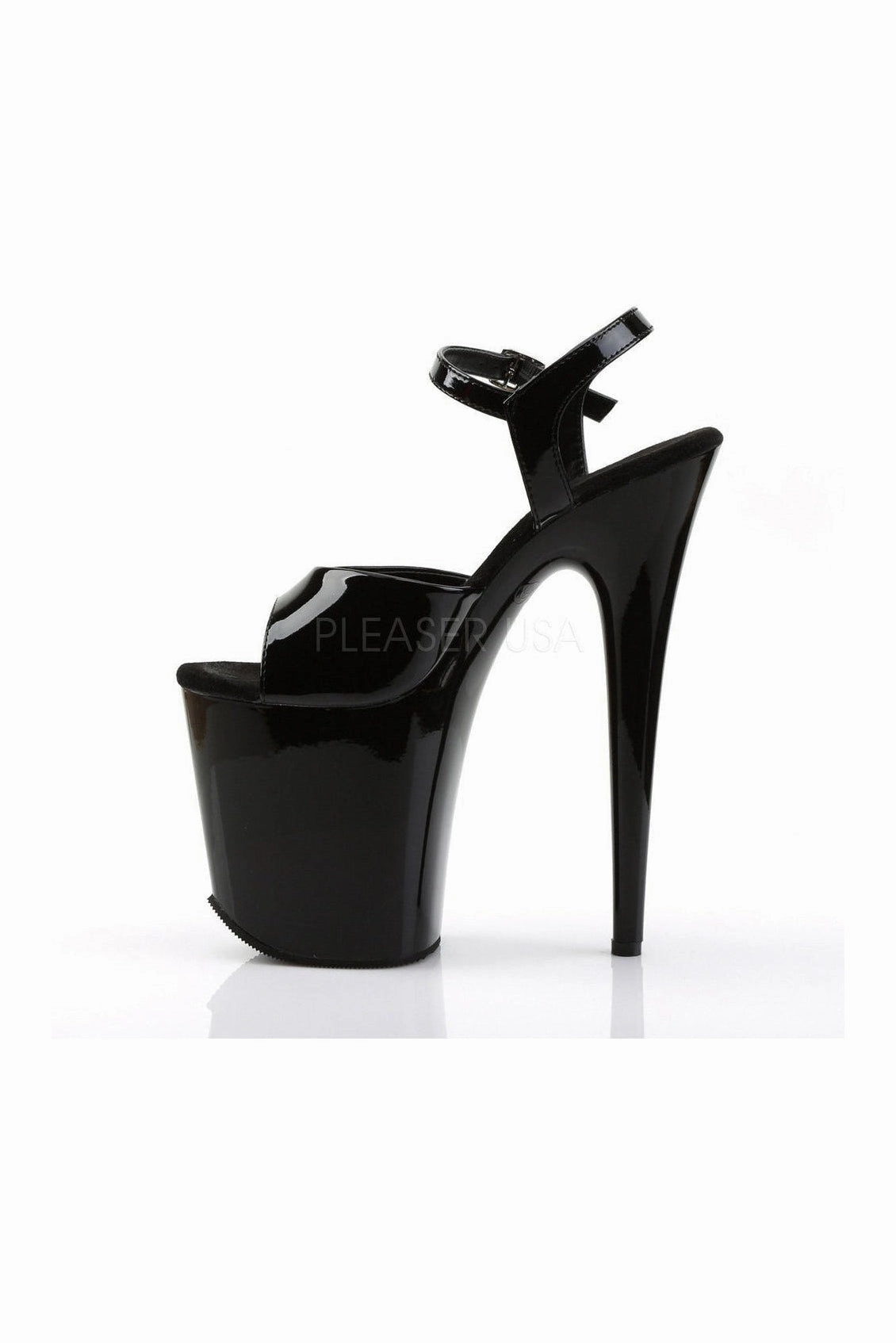 FLAMINGO-809 Platform Sandal  | Black Patent