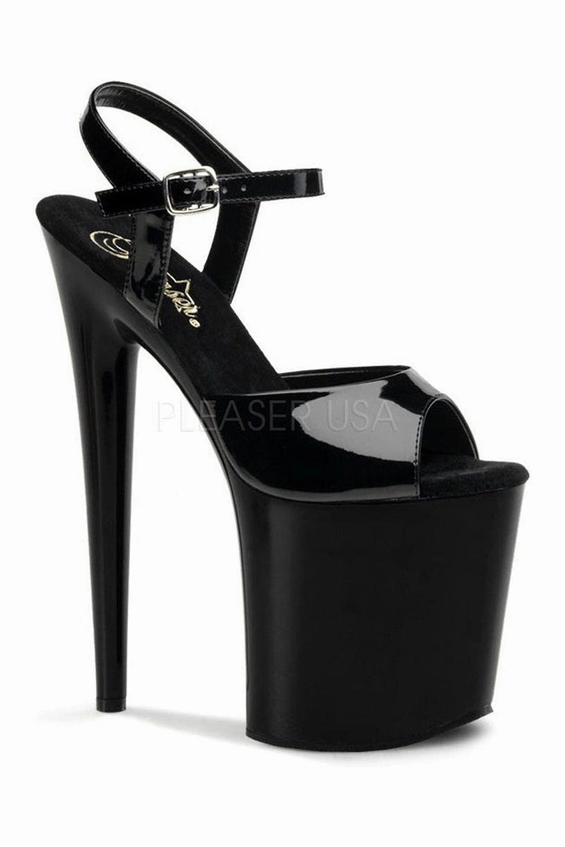 FLAMINGO-809 Platform Sandal  | Black Patent