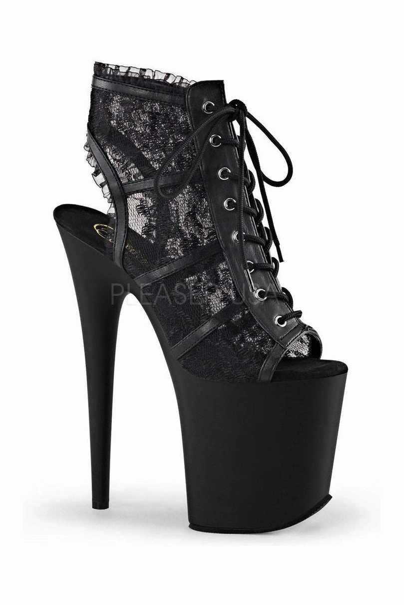 FLAMINGO-896LC Platform Boot  | Black Fabric