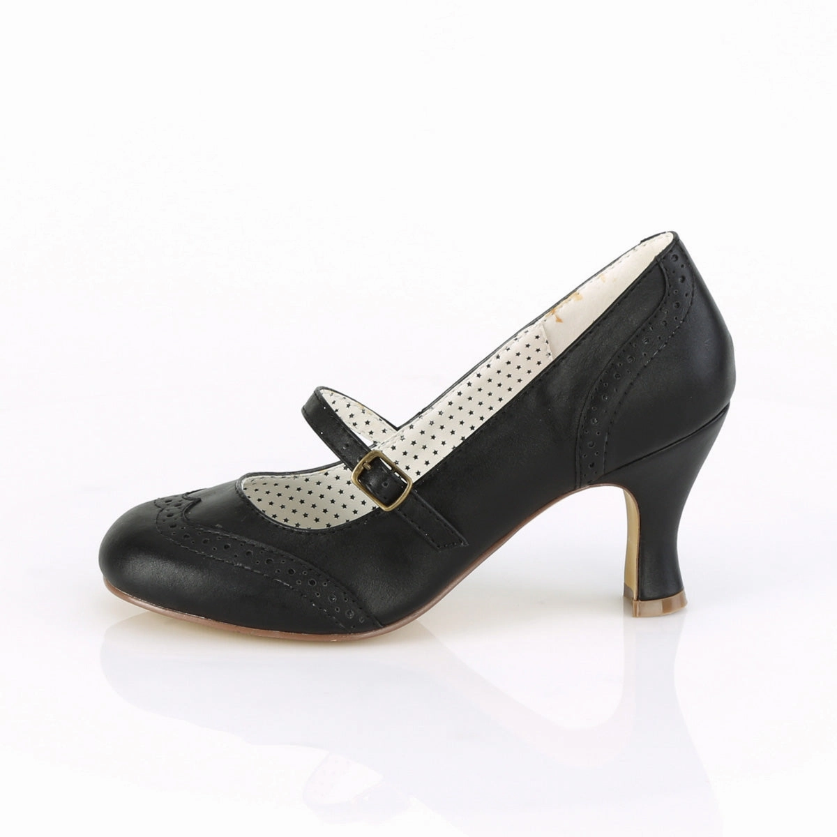 FLAPPER-32  Black Faux Leather