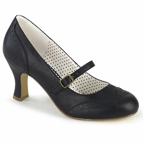 FLAPPER-32  Black Faux Leather