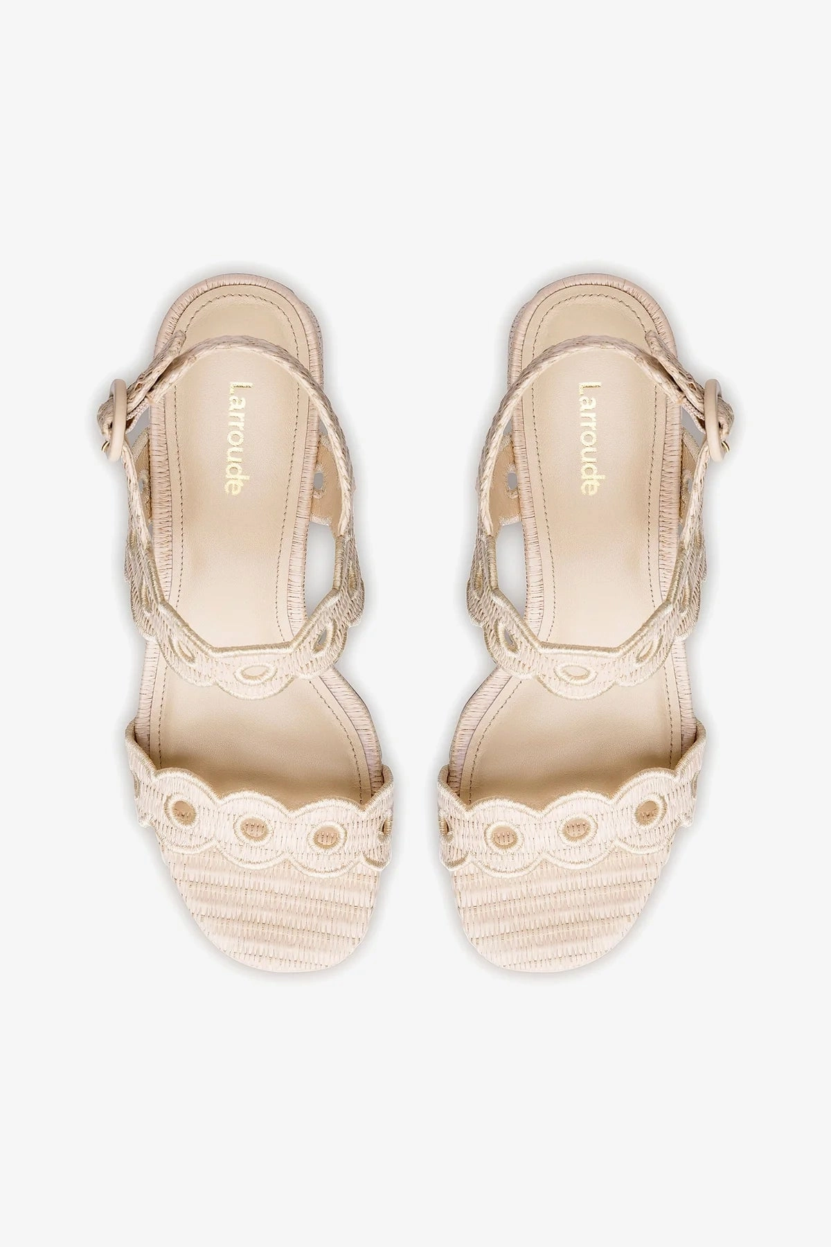 Florence Broderie Sandal In Natural Raffia