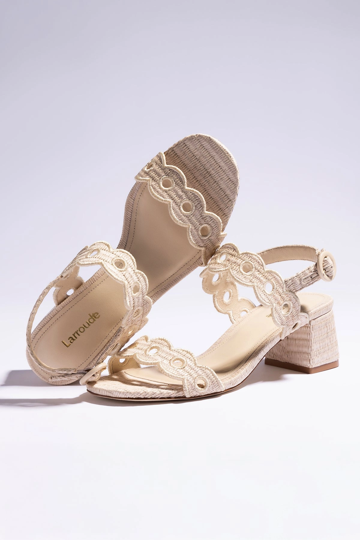 Florence Broderie Sandal In Natural Raffia