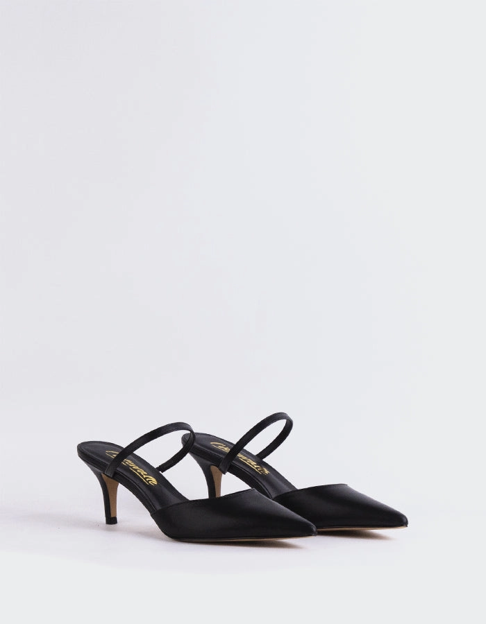 Forsythia Black Leather