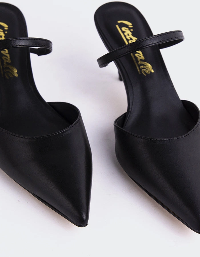 Forsythia Black Leather