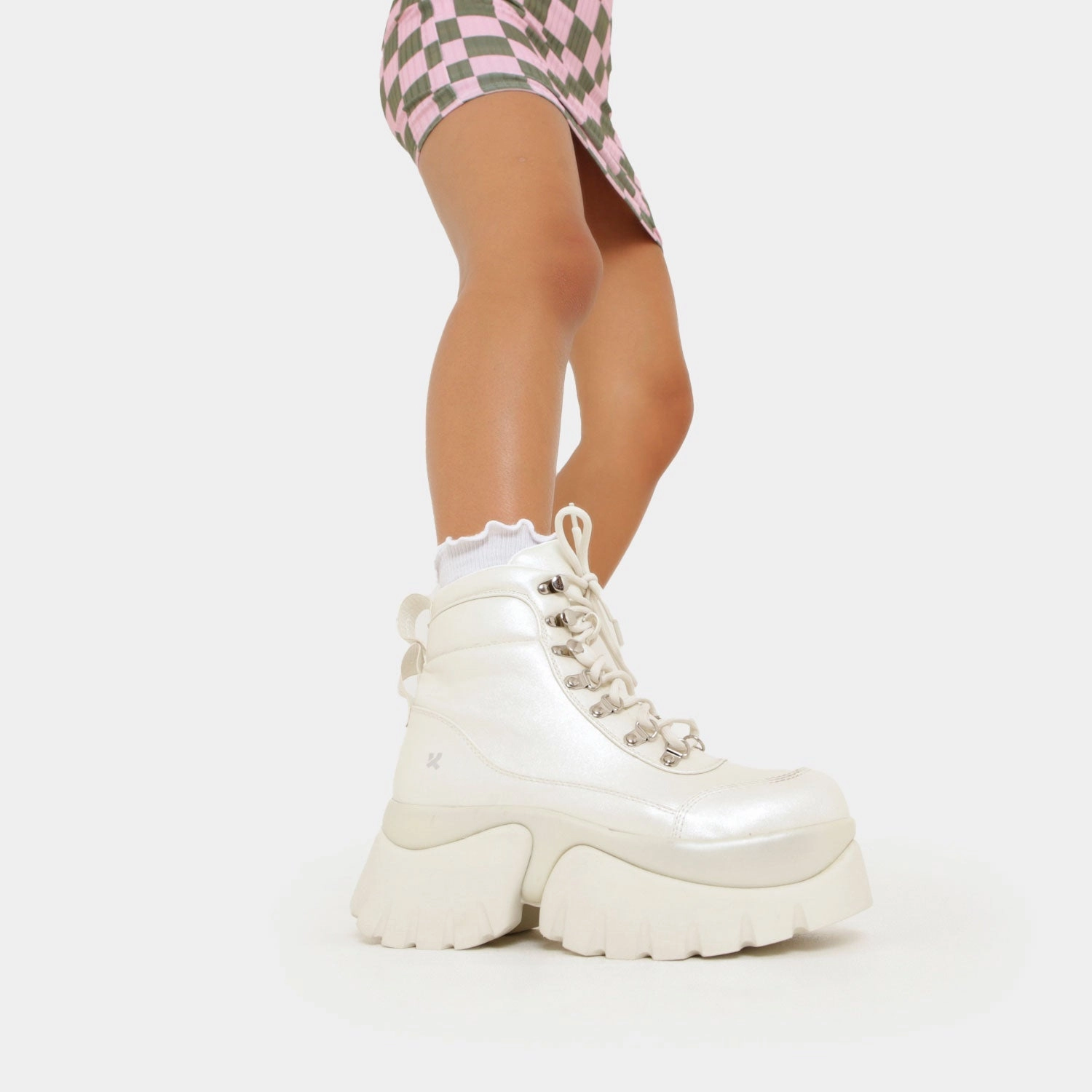 Gooey White Platform Boots