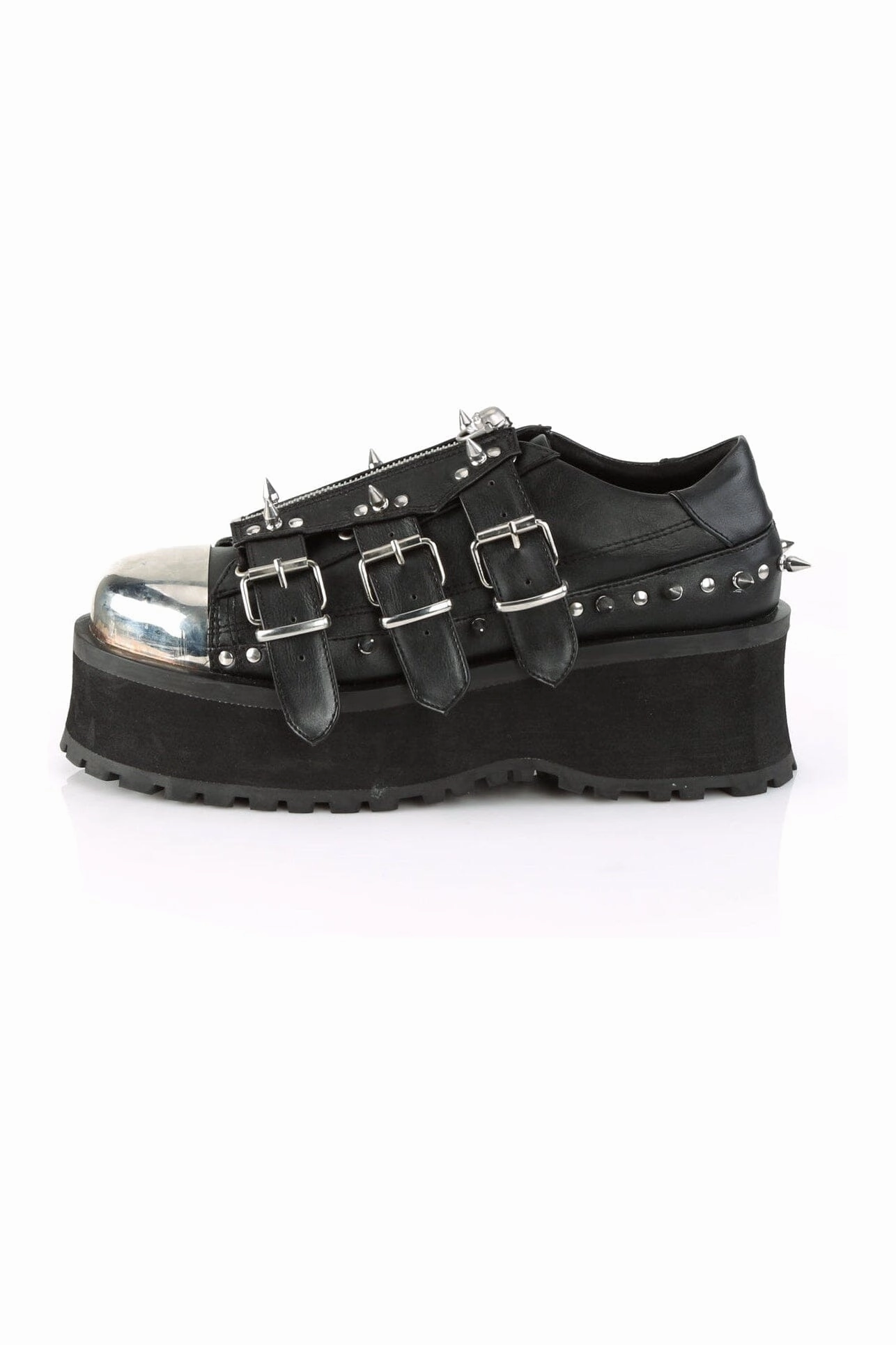 GRAVEDIGGER-03 Black Vegan Leather Cyber Shoe