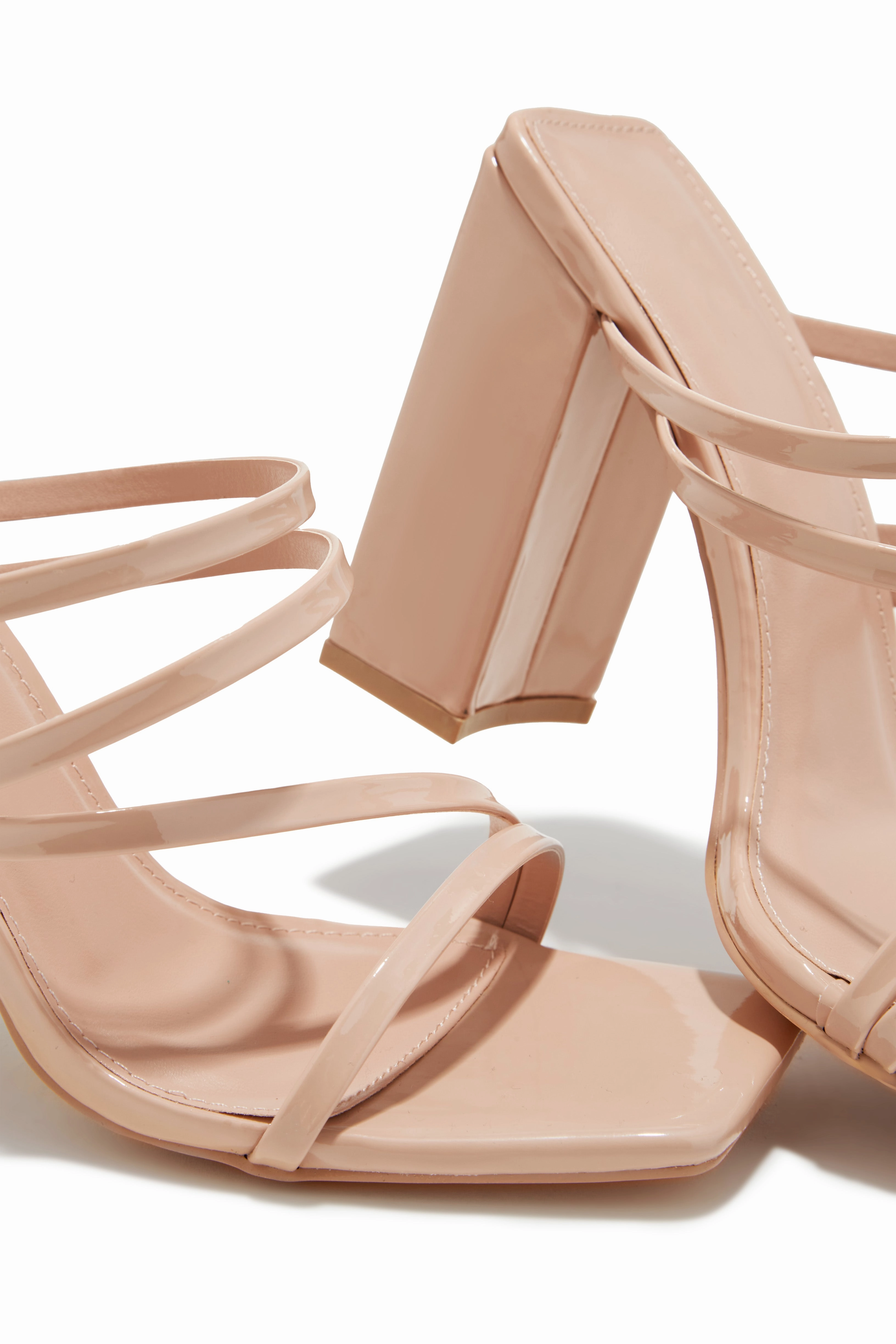 Jaziel Block Heel Mules - Nude