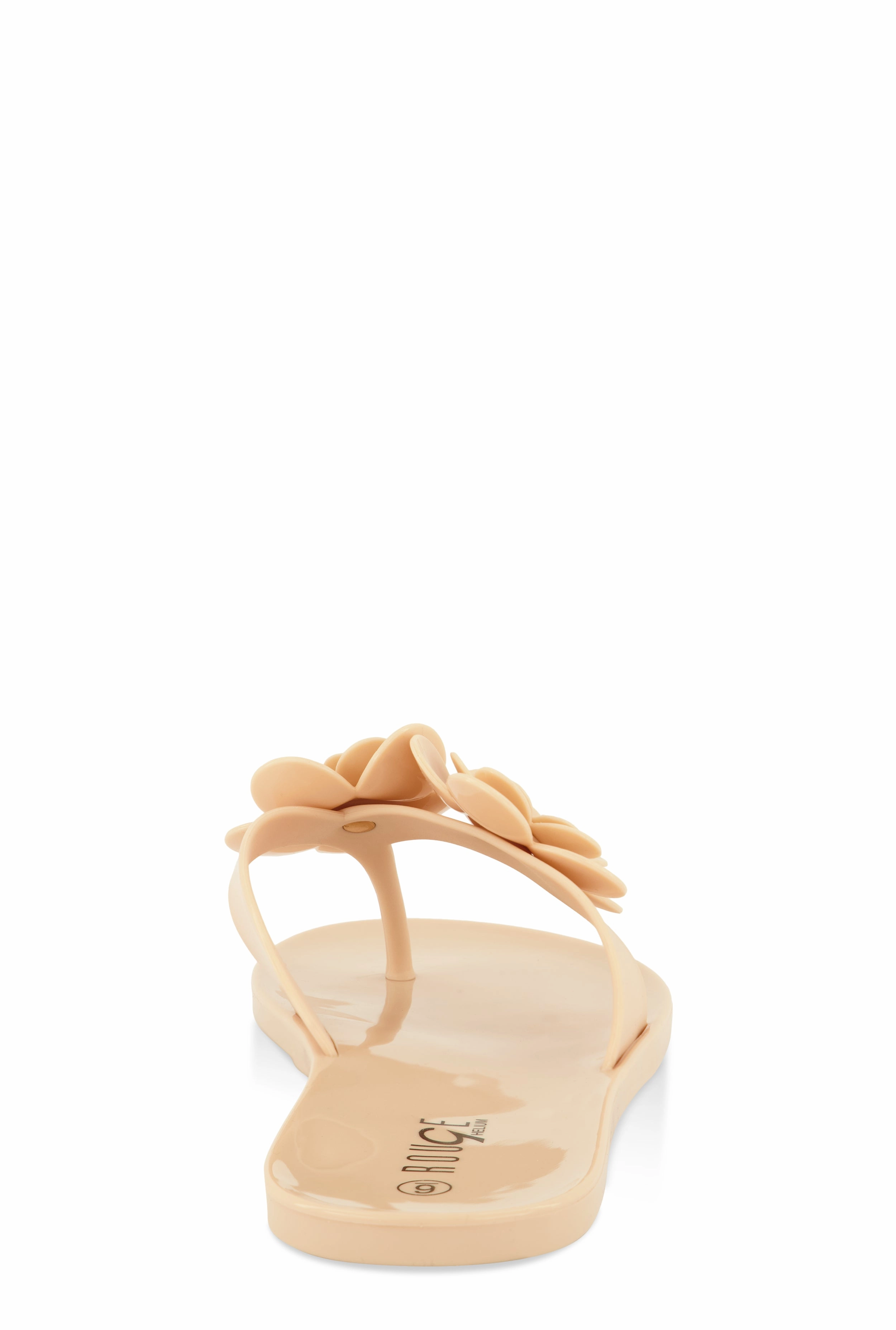 Jelly Rhinestone Flower Detail Thong Sandals