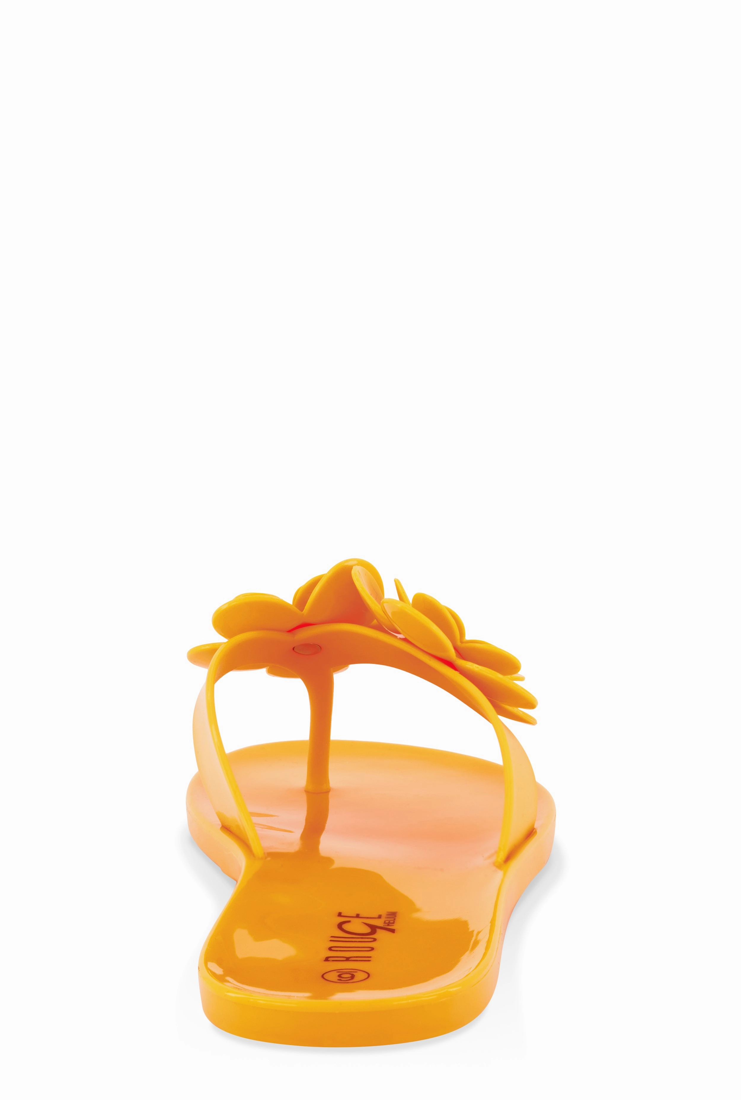 Jelly Rhinestone Flower Detail Thong Sandals