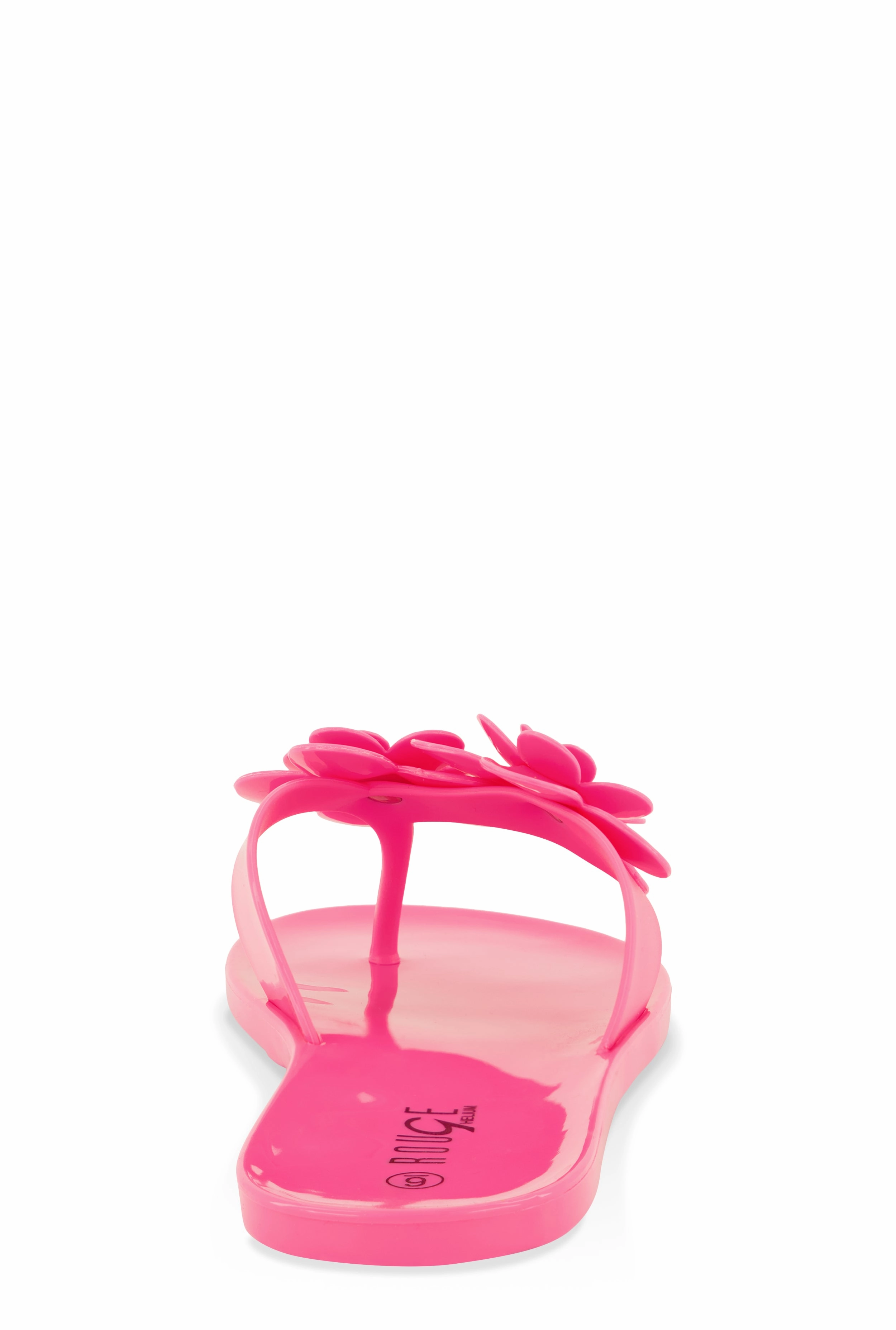 Jelly Rhinestone Flower Detail Thong Sandals