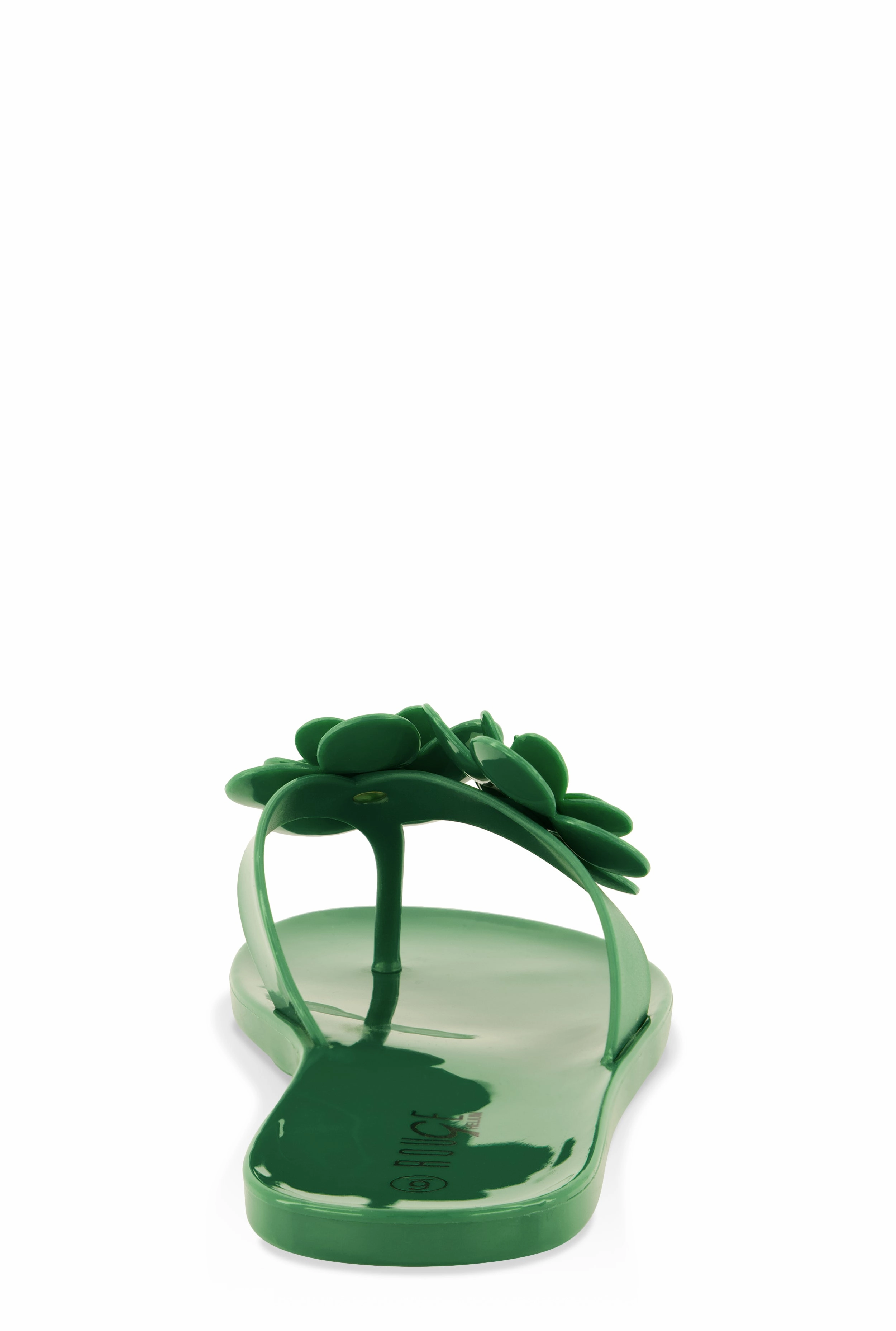 Jelly Rhinestone Flower Detail Thong Sandals