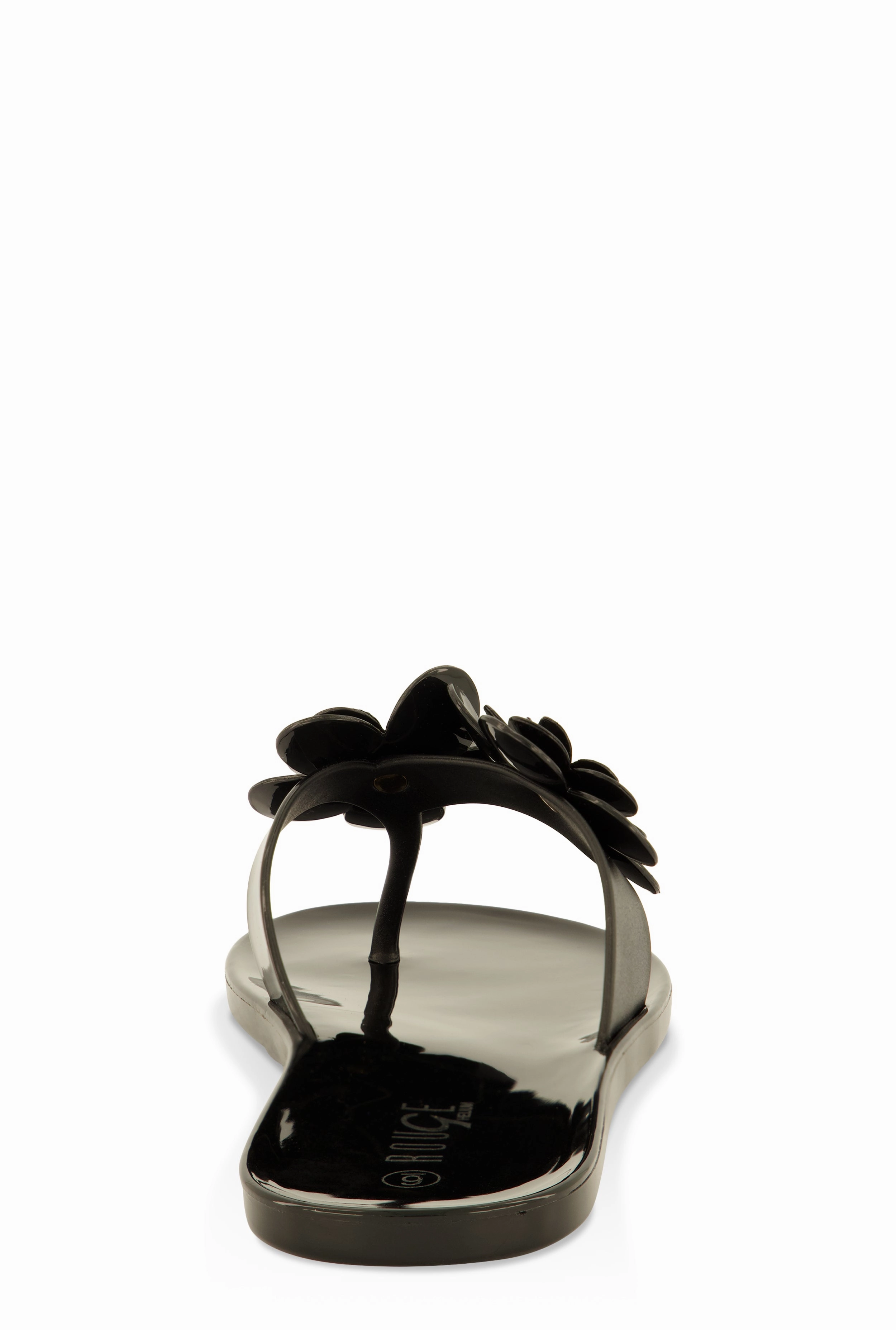Jelly Rhinestone Flower Detail Thong Sandals