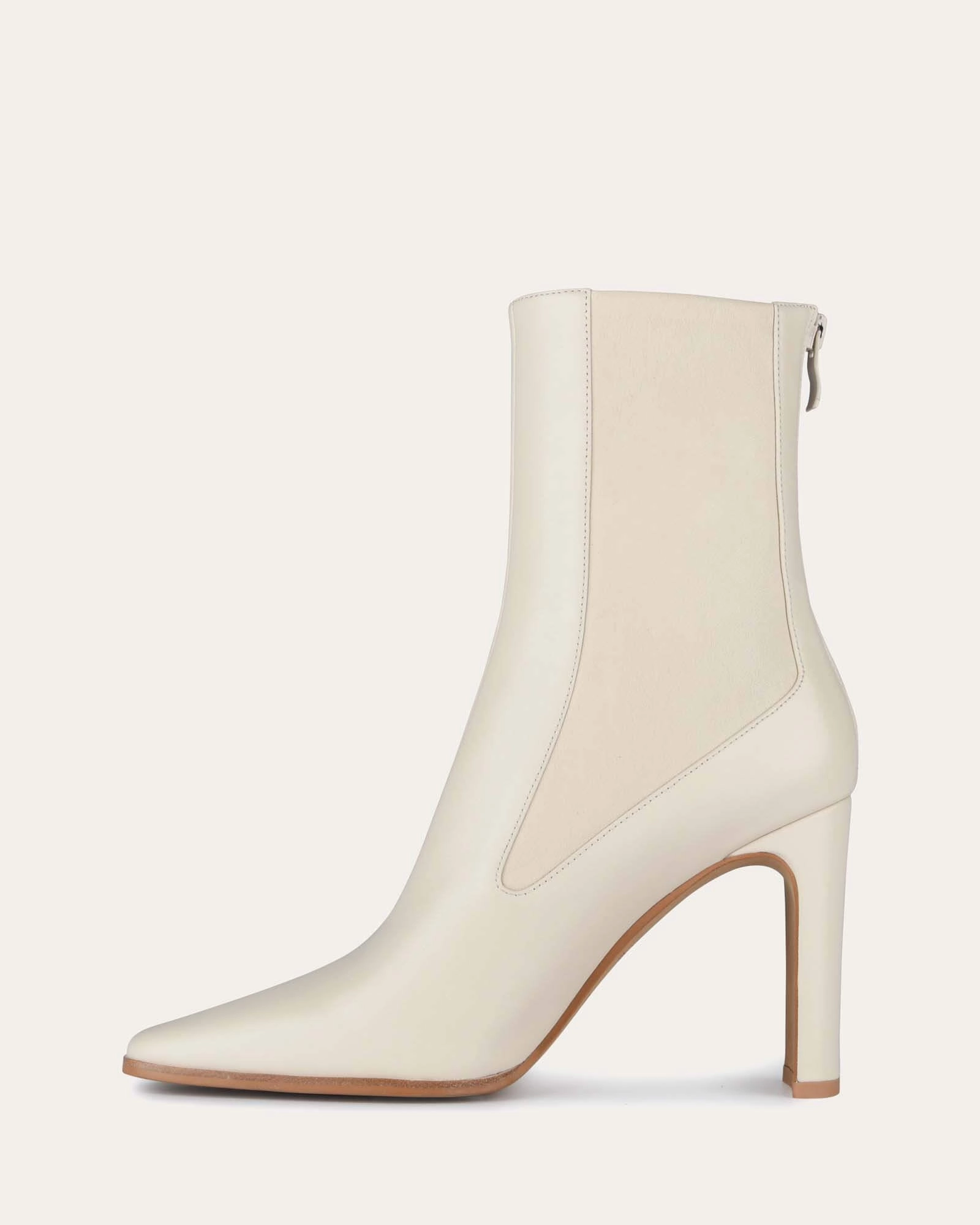 JUNE HIGH ANKLE BOOTS OFF WHITE LEATHER