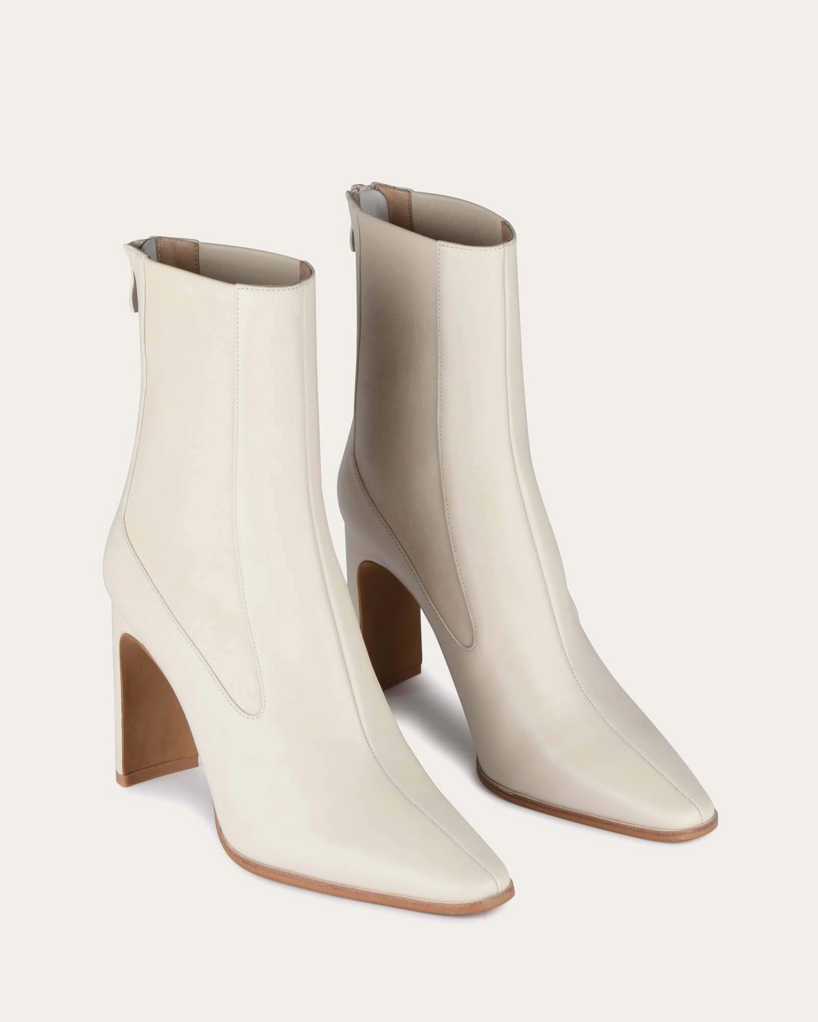 JUNE HIGH ANKLE BOOTS OFF WHITE LEATHER