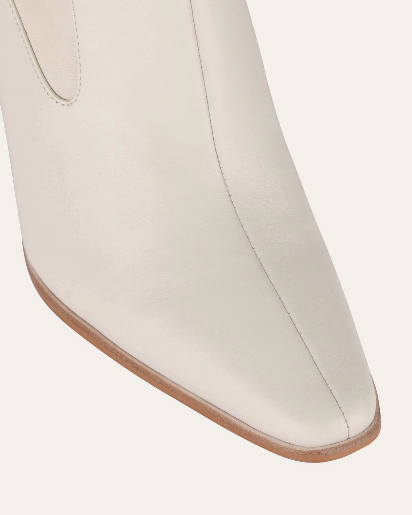JUNE HIGH ANKLE BOOTS OFF WHITE LEATHER