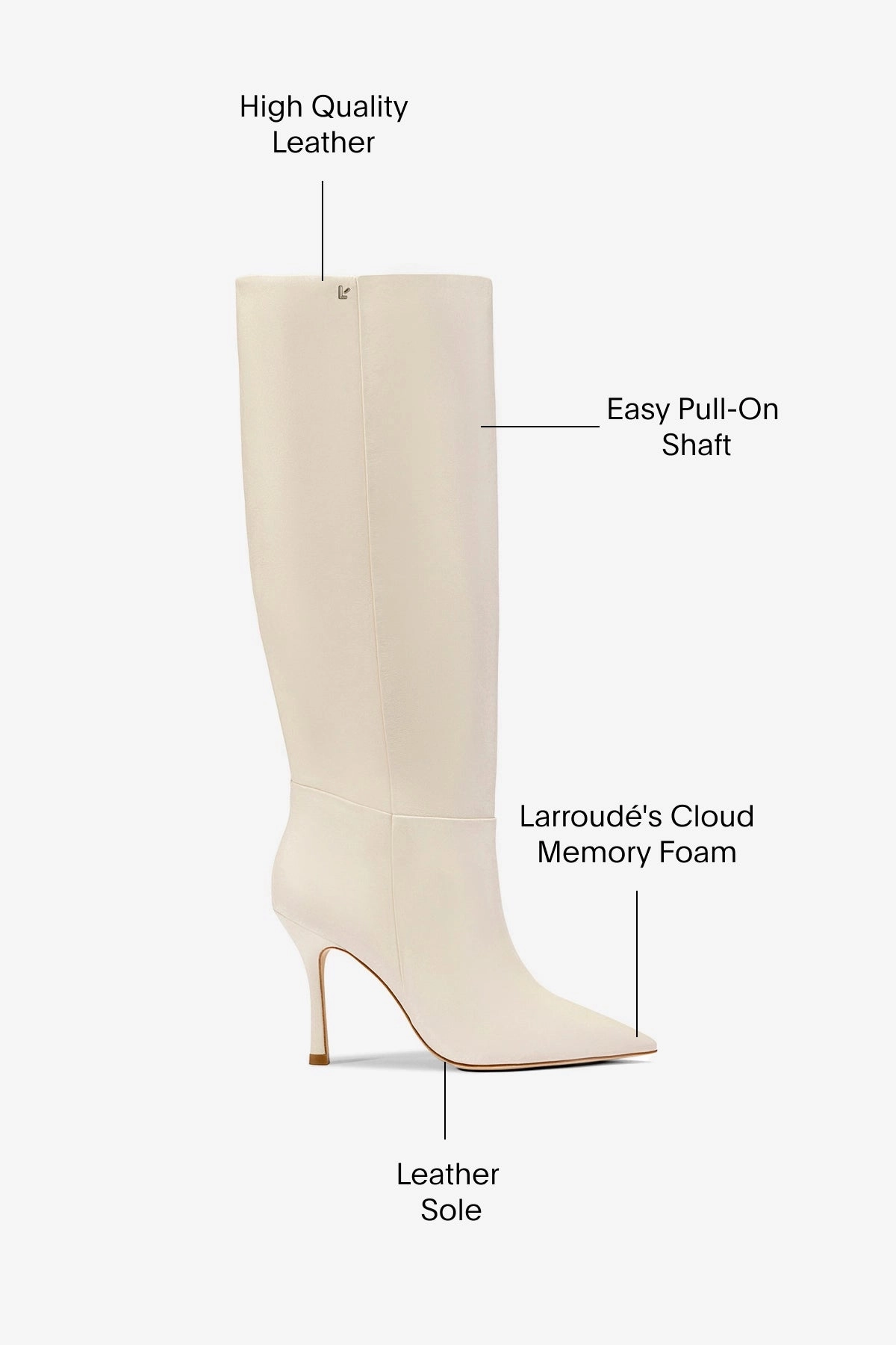 Kate Boot In Ivory Leather