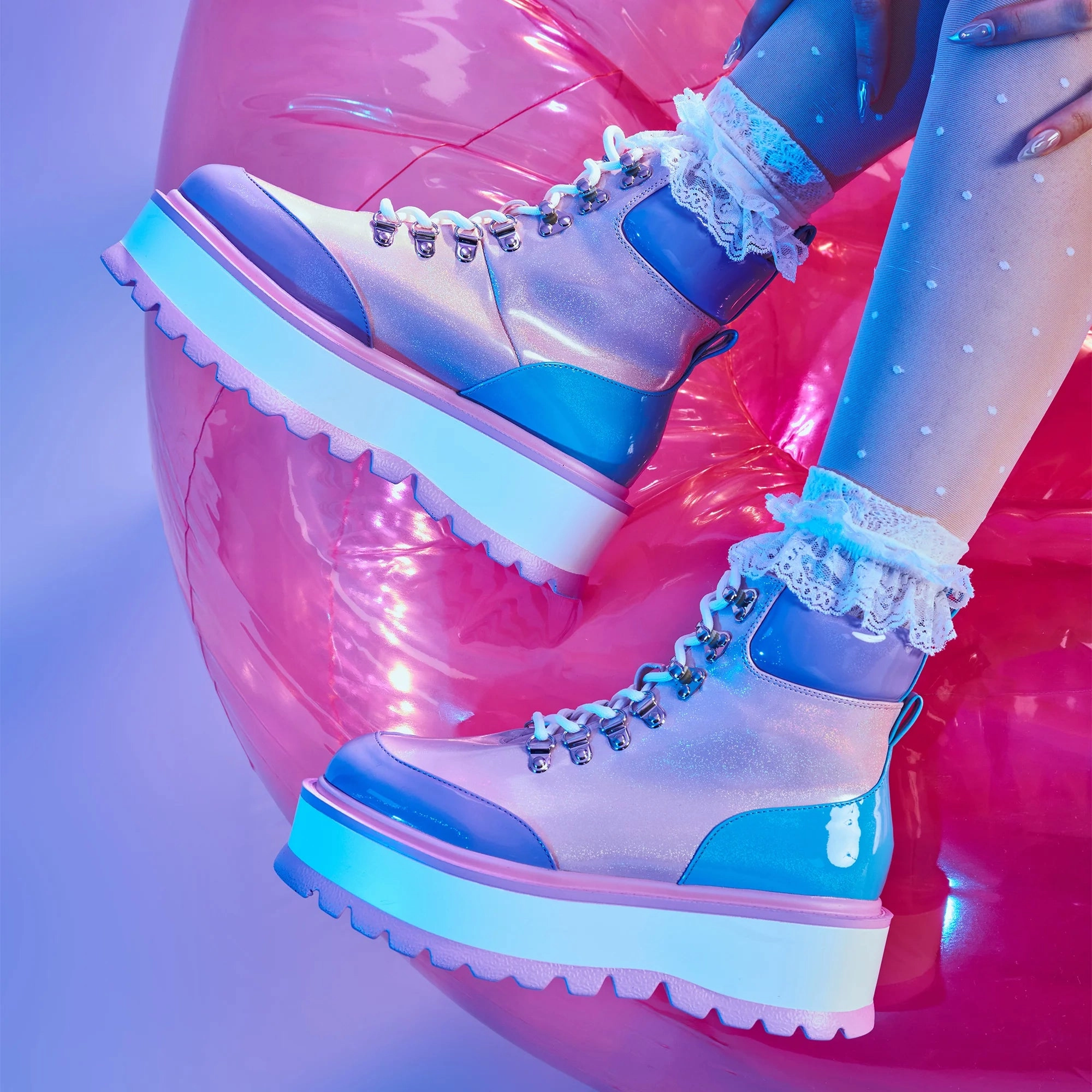 Kawaii Hydra Hi Shine Platform Boots