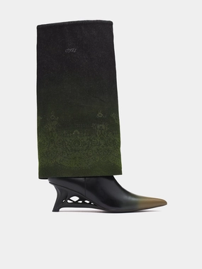 Lace Printed Boots (DL-02-BROWN)