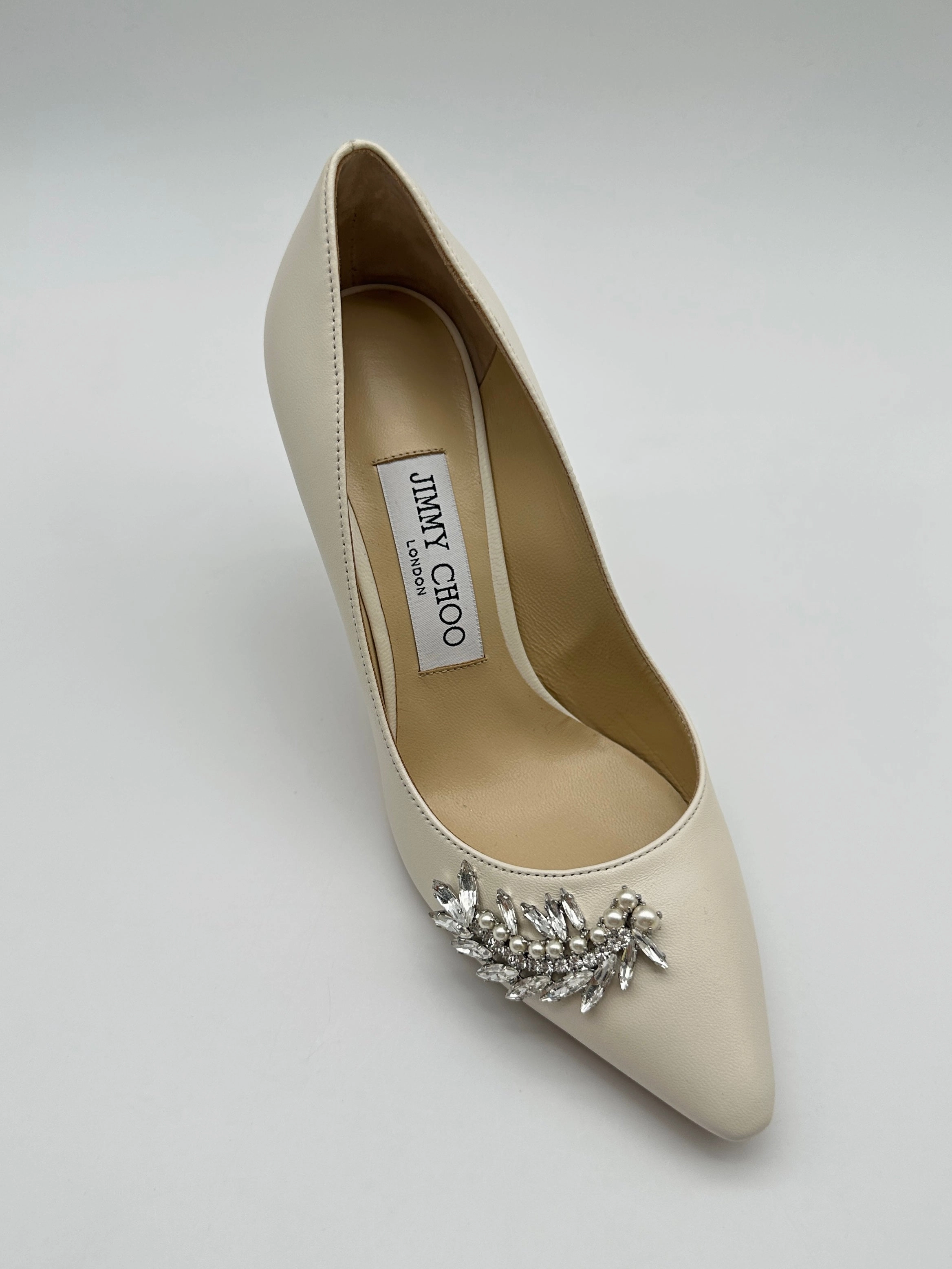Leather Crystals Pumps