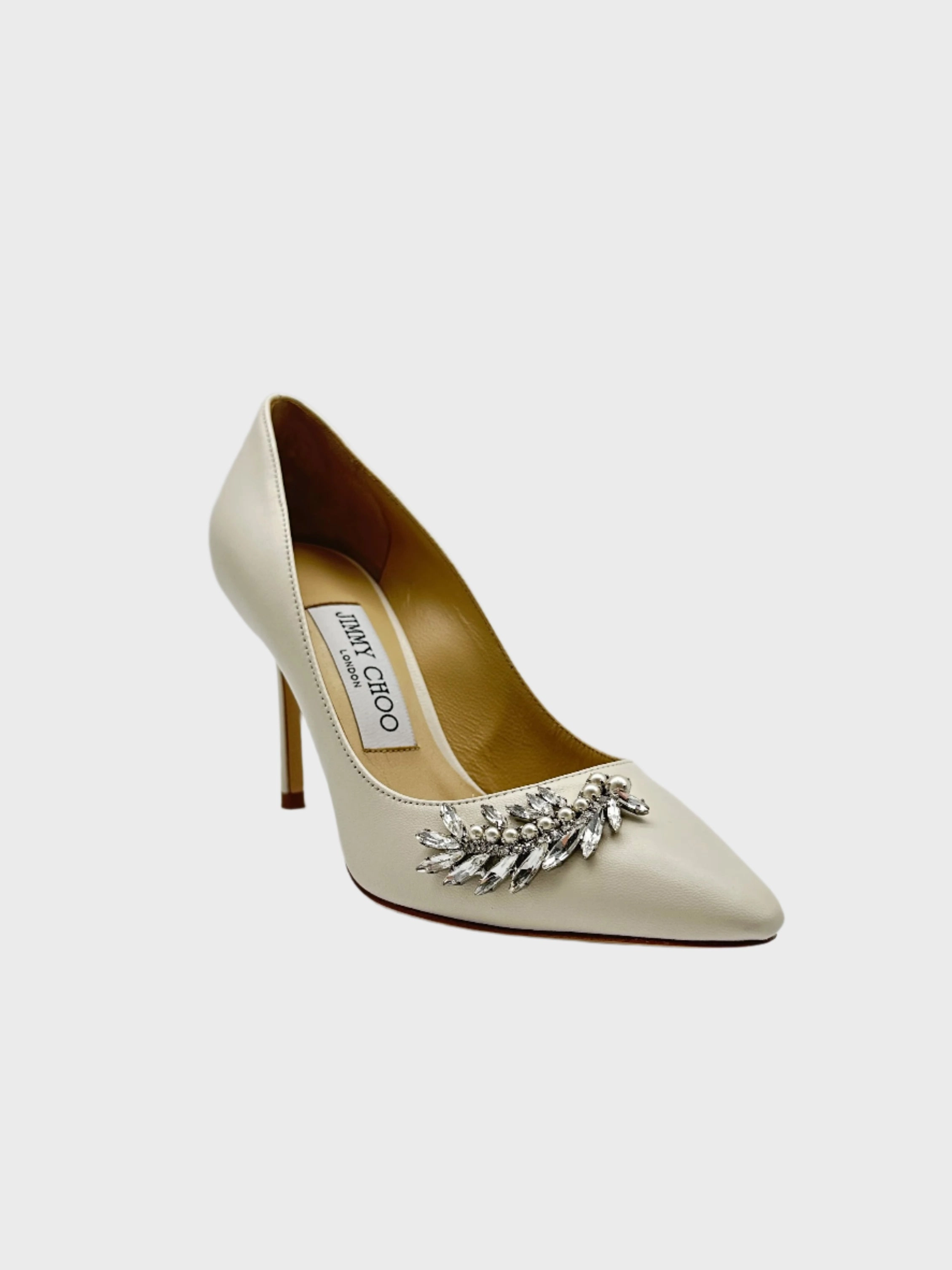 Leather Crystals Pumps
