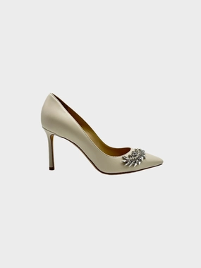 Leather Crystals Pumps