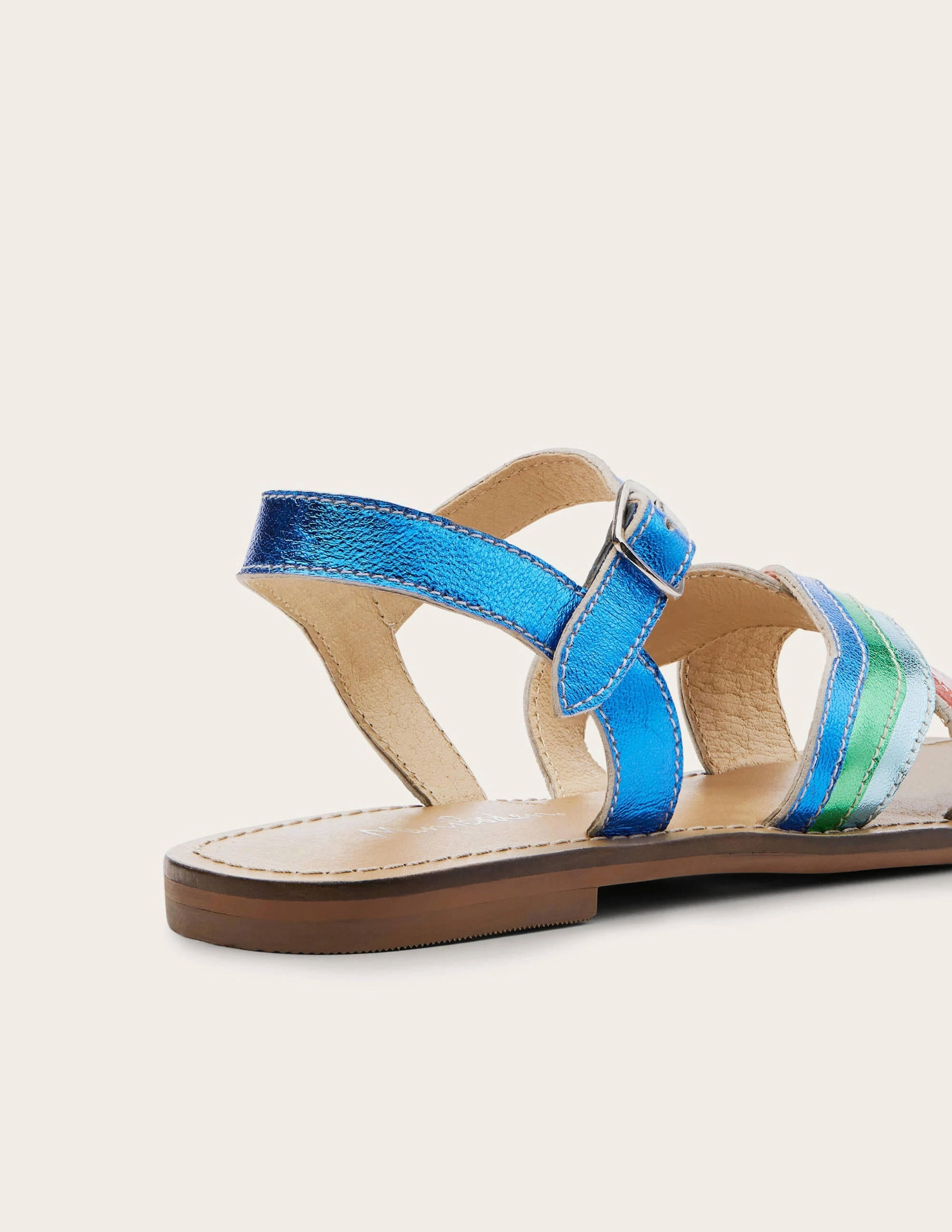 Leather Rainbow Sandals-Multi Metallic