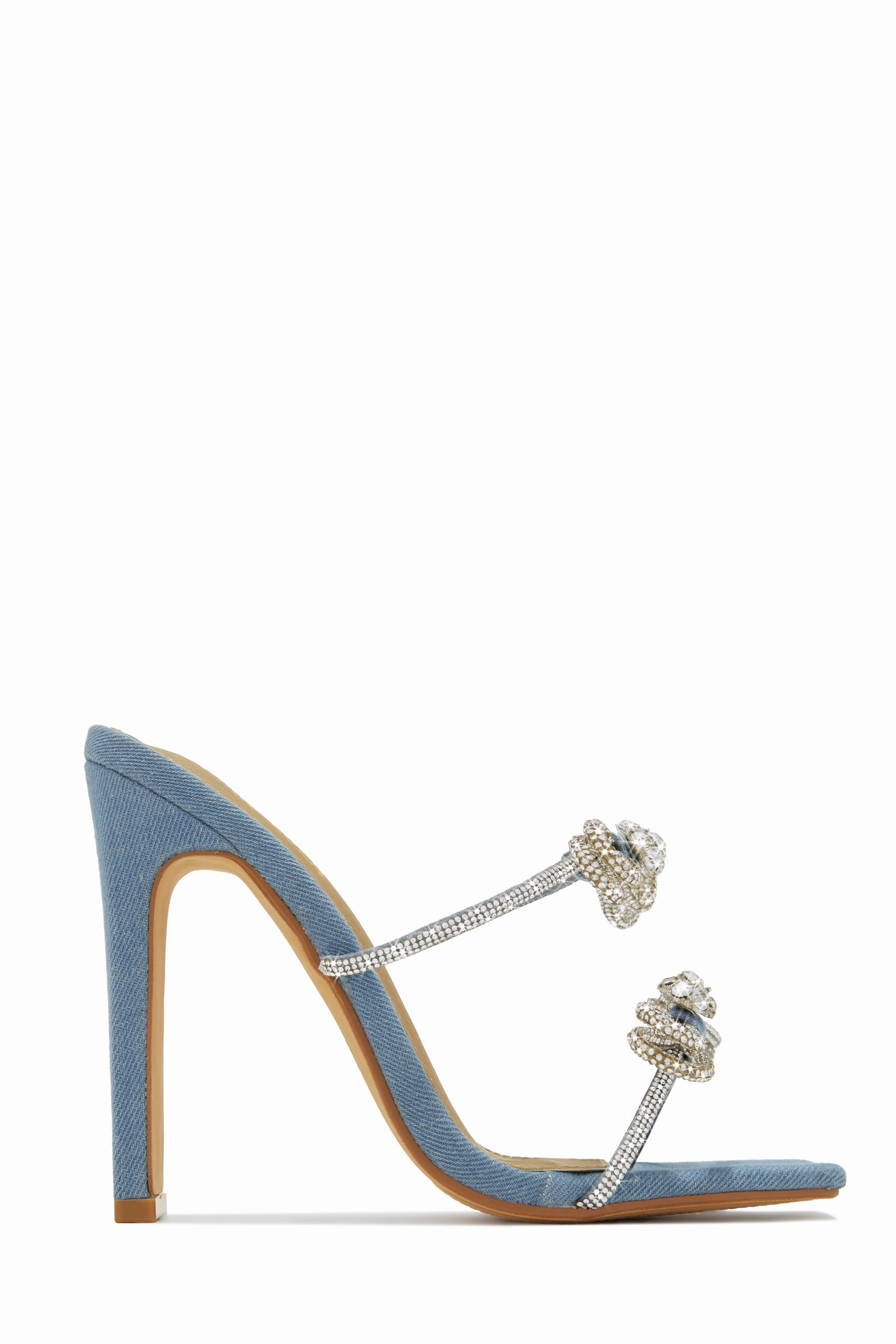 Life Is A Party Embellished High Heel Mules - Red