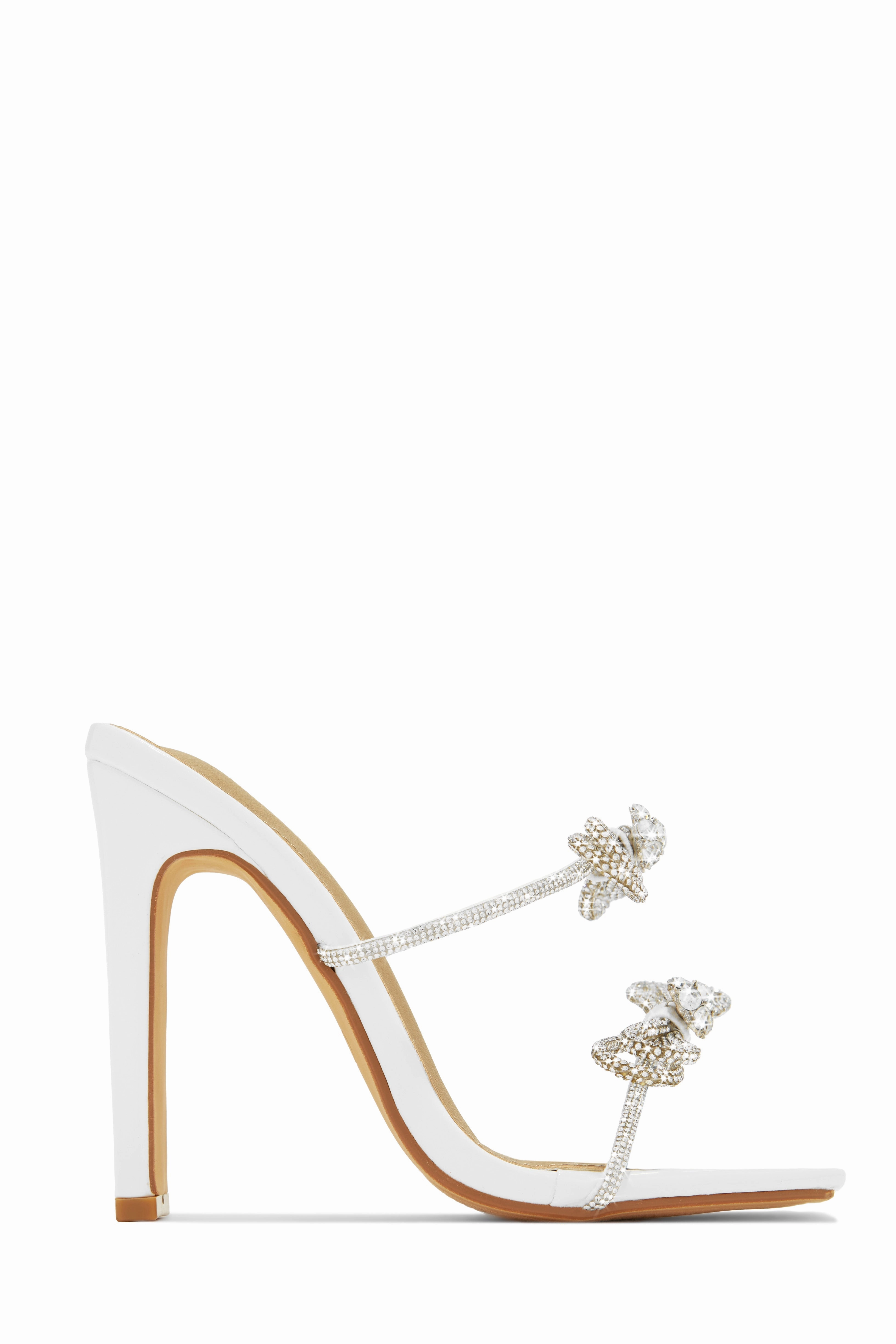 Life Is A Party Embellished High Heel Mules - Red