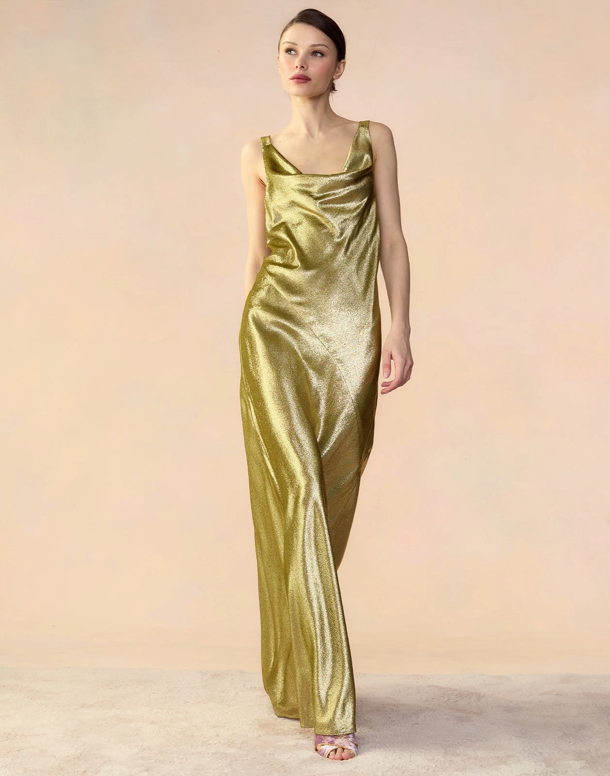 Liquid Gold Lamé Dress