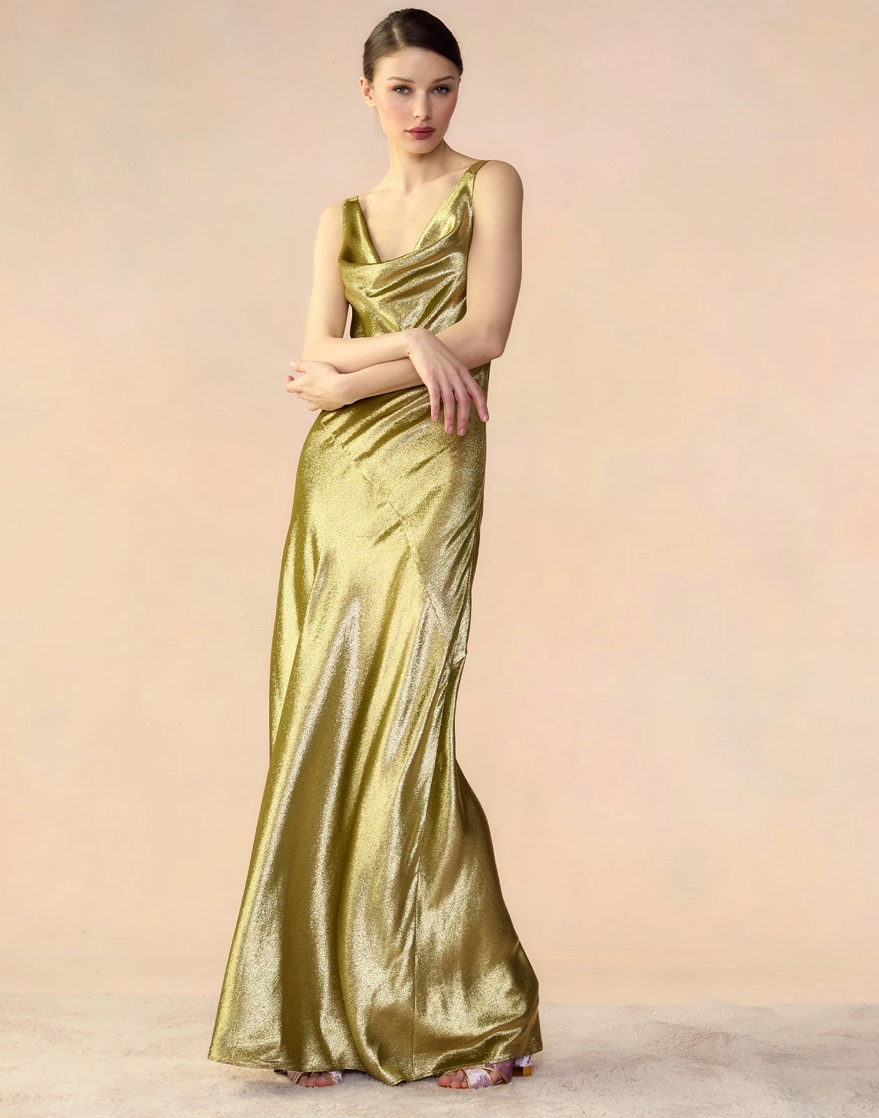 Liquid Gold Lamé Dress