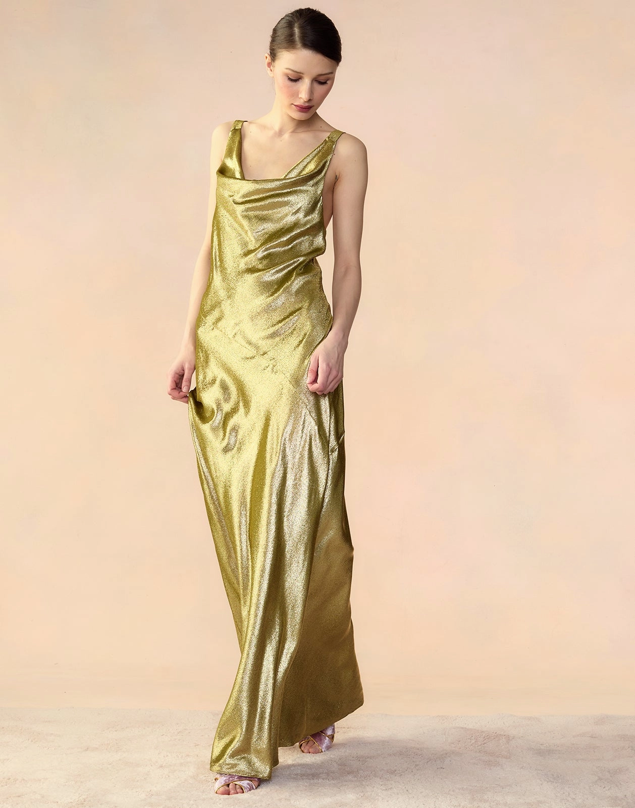 Liquid Gold Lamé Dress