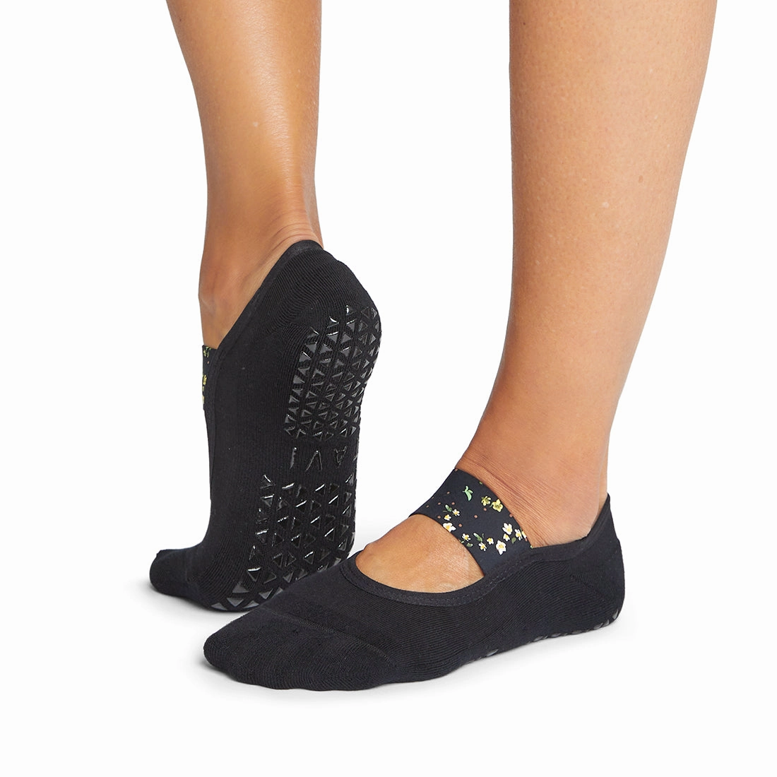 Lola Grip Socks - Ebony Flourish (Pilates / Barre)