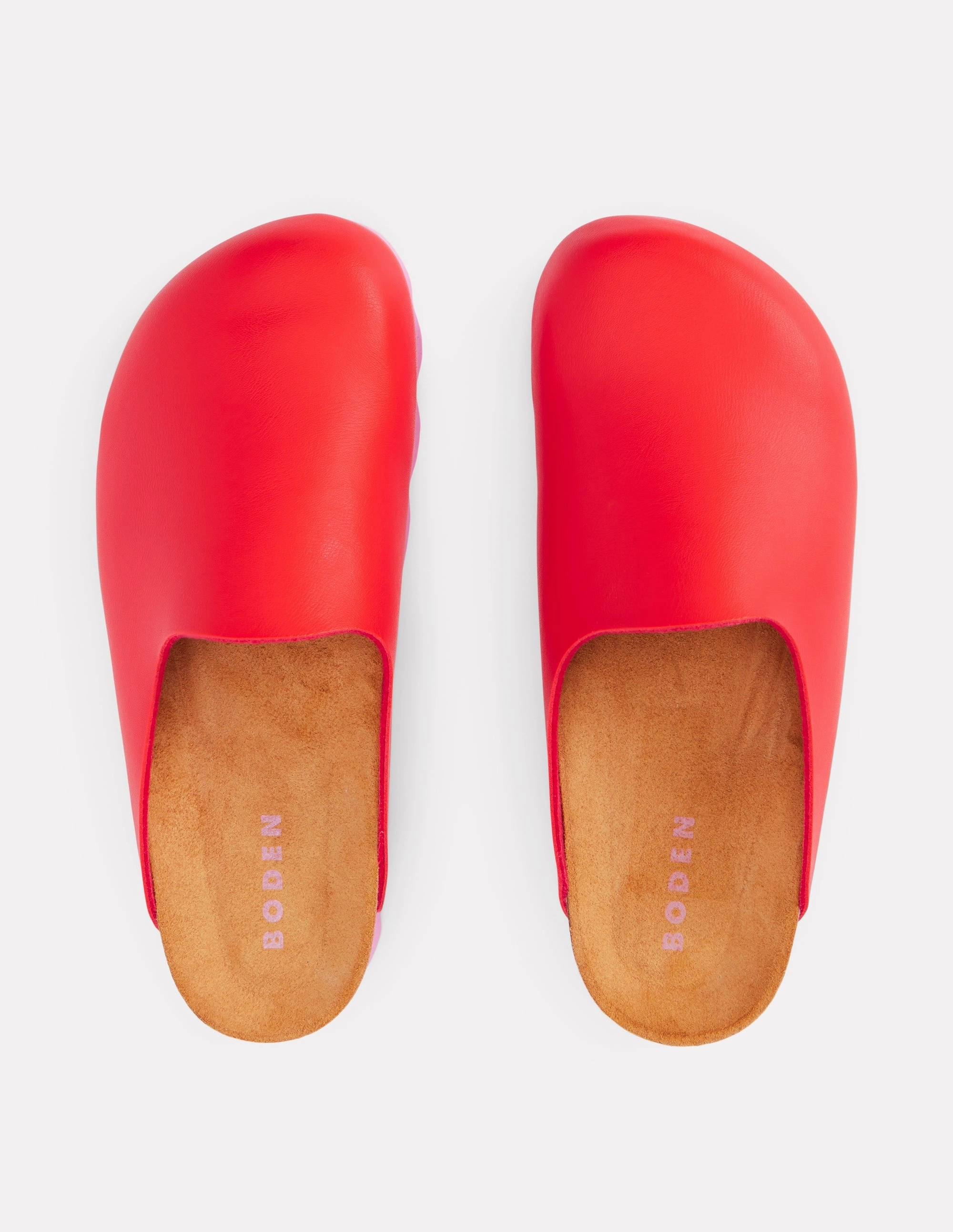 Lyla Colour Block Clogs-Post Box Red/Soft Pink