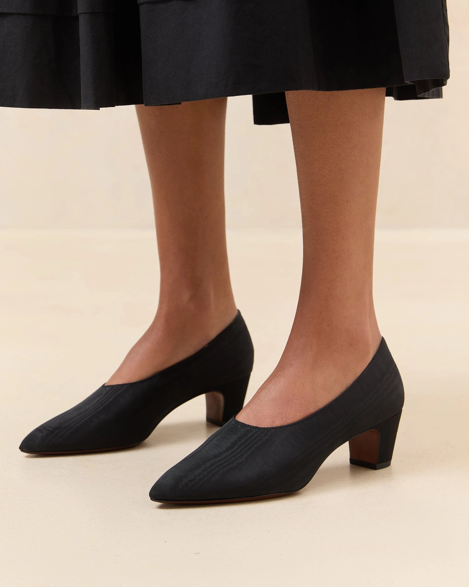 Maeve Black Moiré Pump