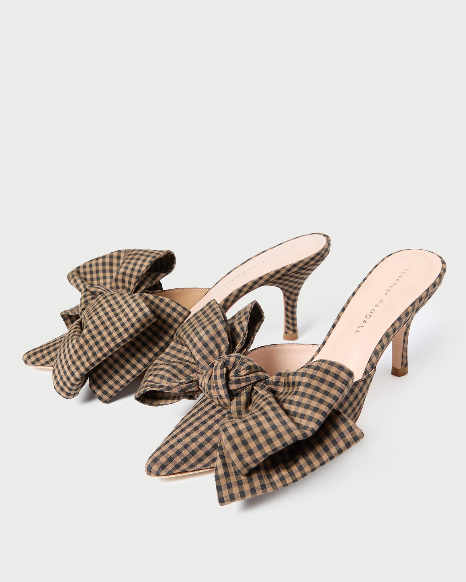 Margot Brown/Black Check Bow Mule