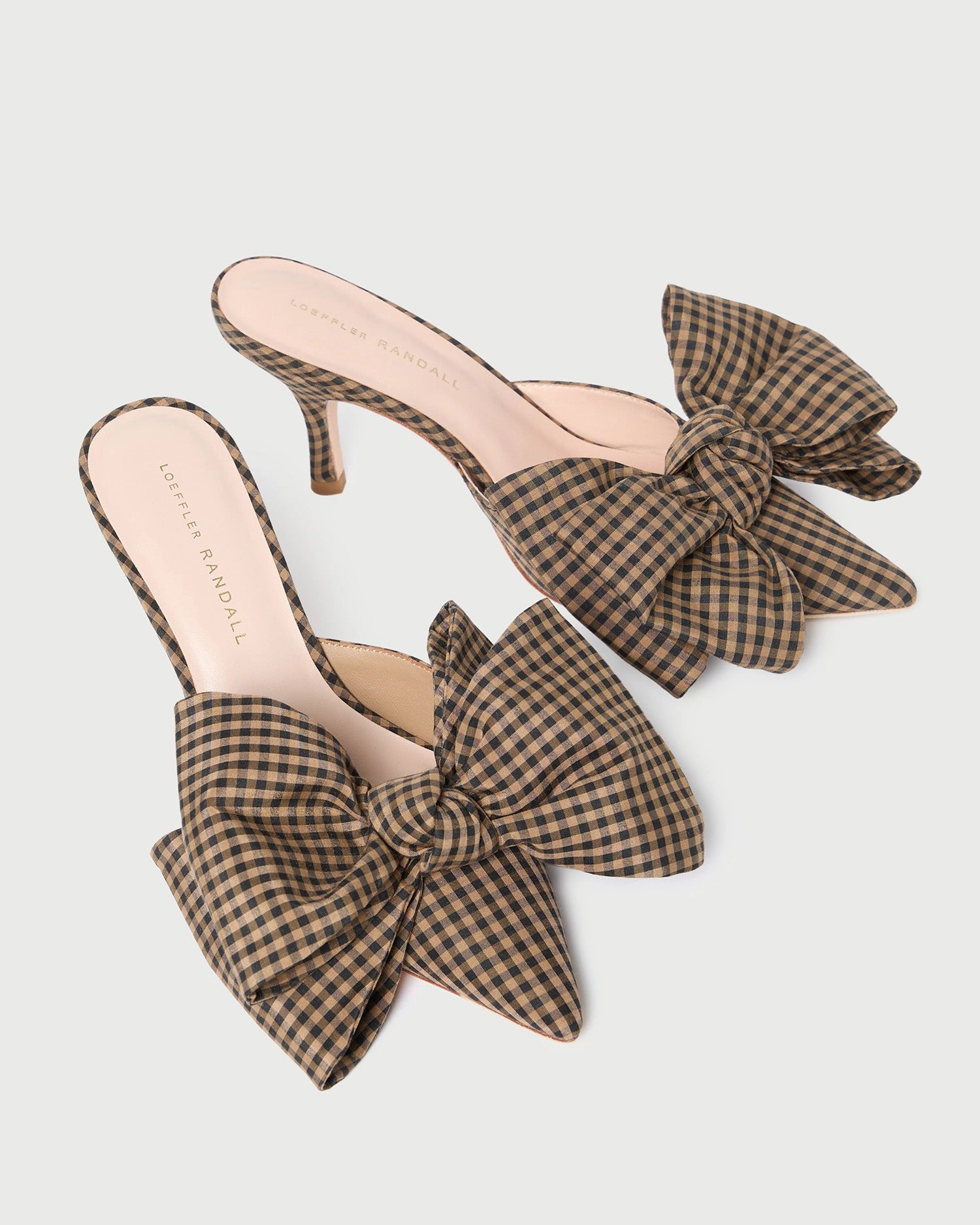 Margot Brown/Black Check Bow Mule