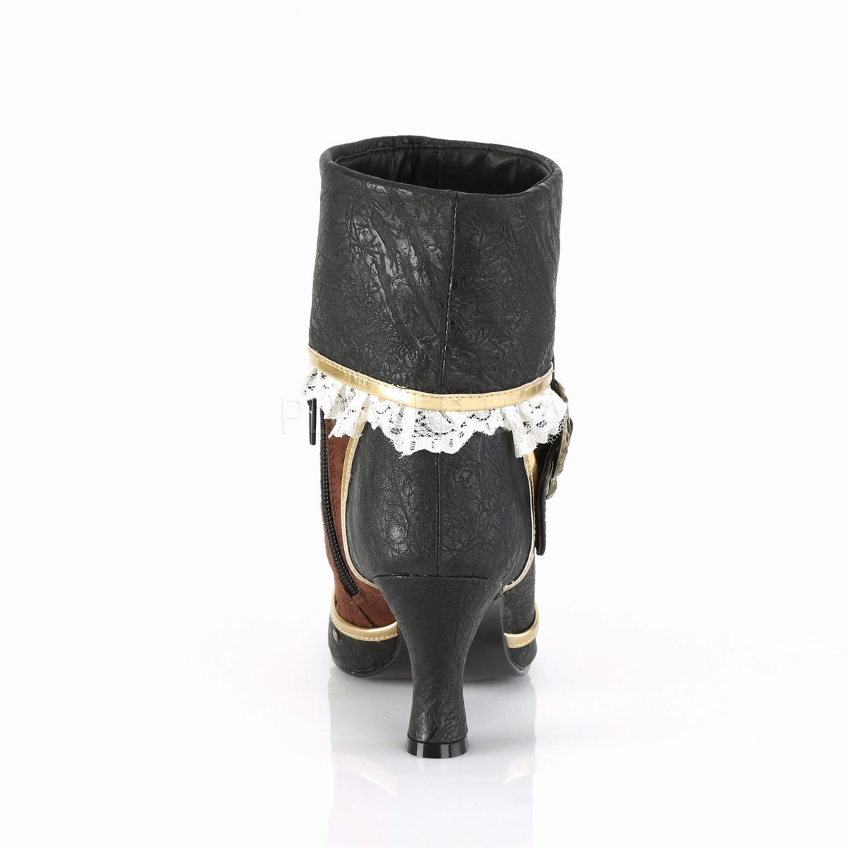 MATEY-115  Black Distressed Pu-Brown Microfiber