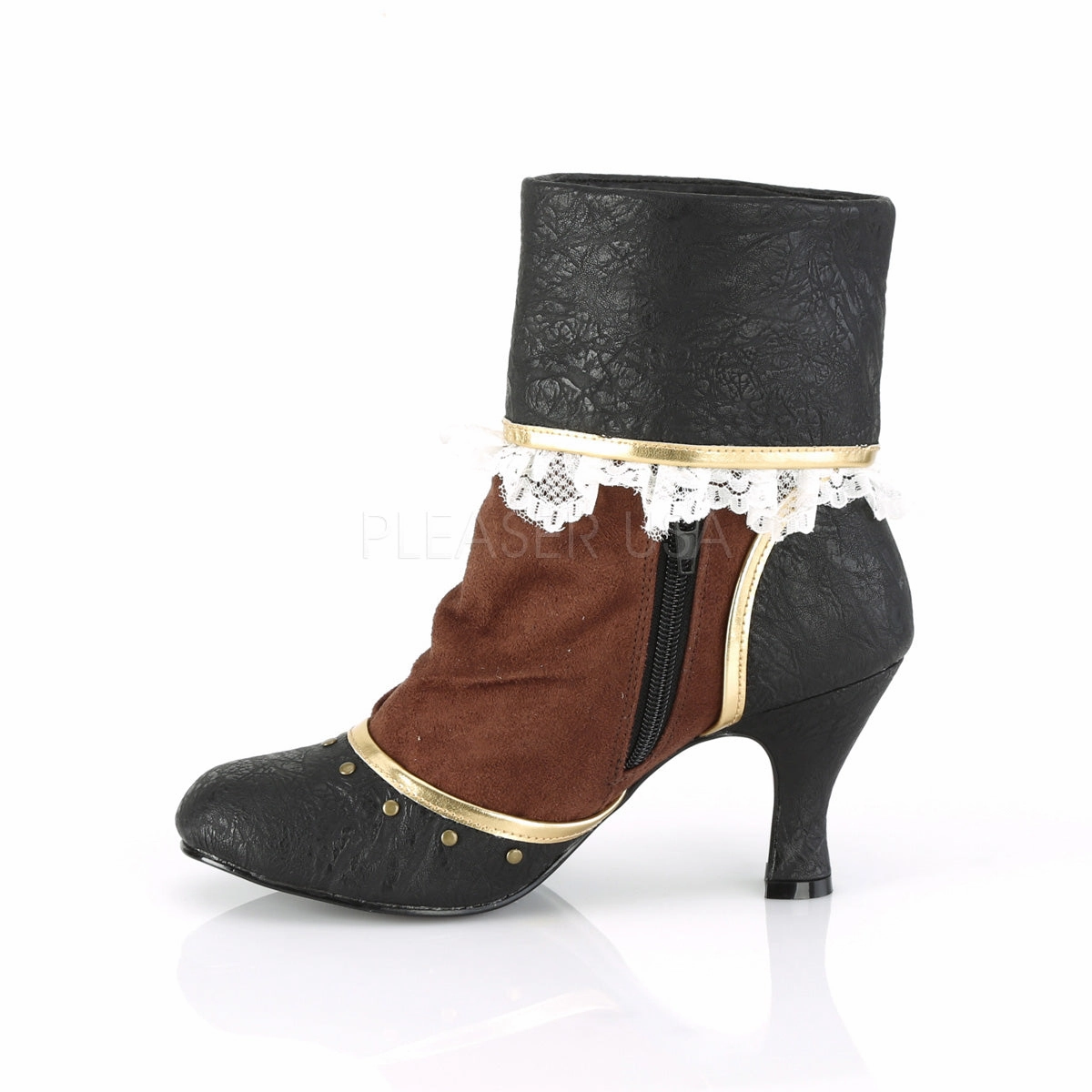MATEY-115  Black Distressed Pu-Brown Microfiber