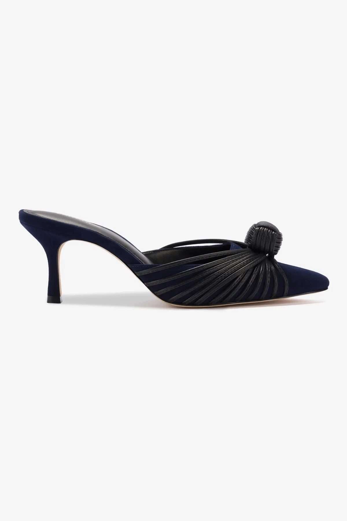 Mini Valerie Pump In Navy Suede and Black Leather